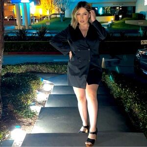 H&M Black Double-Breasted Blazer Dress